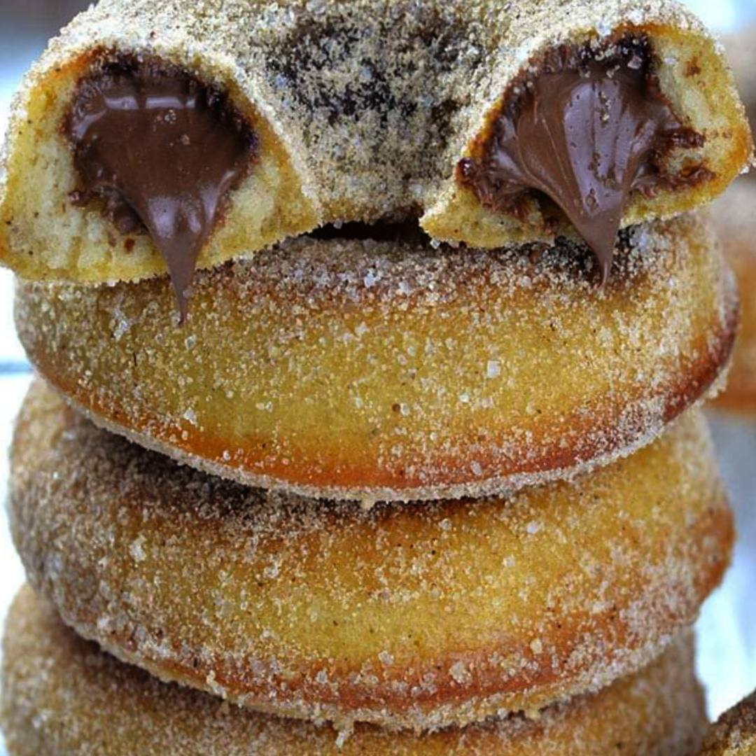 Nutella Filled Baked Donuts