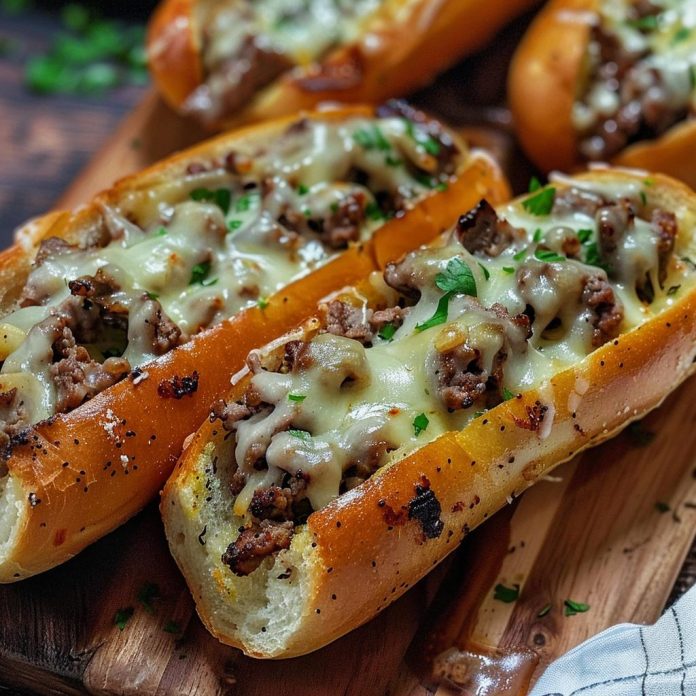 Philly Cheesesteak Garlic Bread