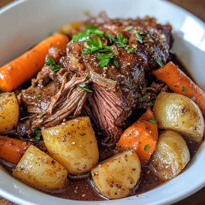 Crockpot Roast with Potatoes and Carrots