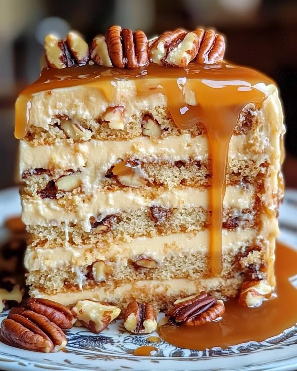 Heavenly Banana Walnut Cream Cake