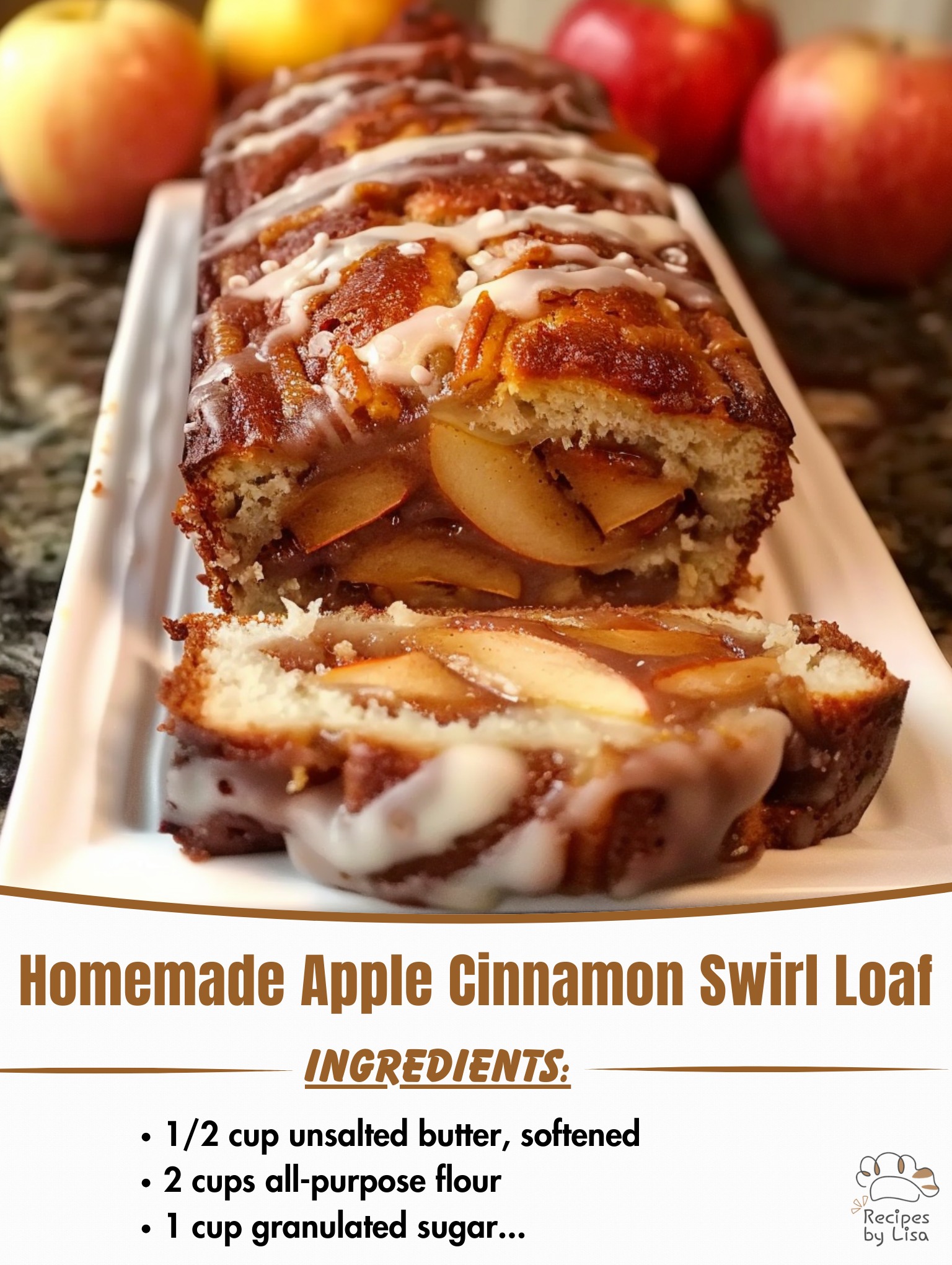  Homemade Apple Cinnamon Swirl Loaf 