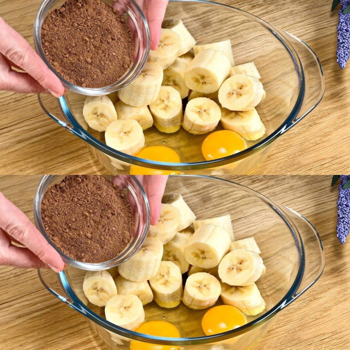 Delicious Banana, Egg, and Cocoa Dessert (No Flour, No Sugar)