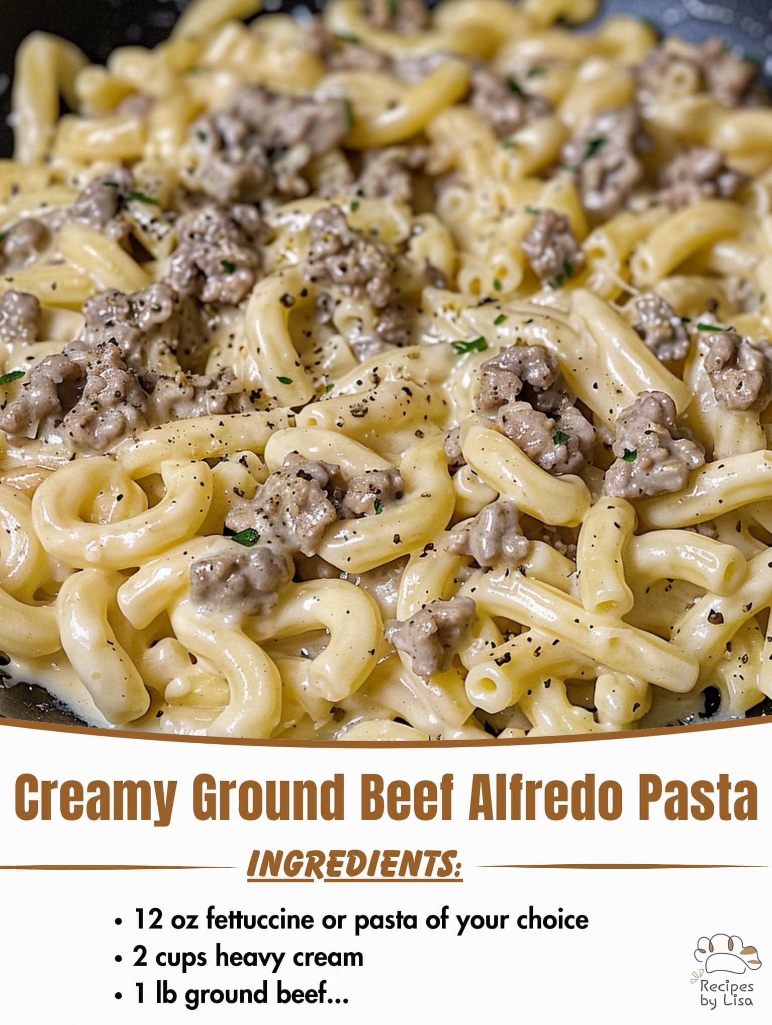  Creamy Ground Beef Alfredo Pasta 