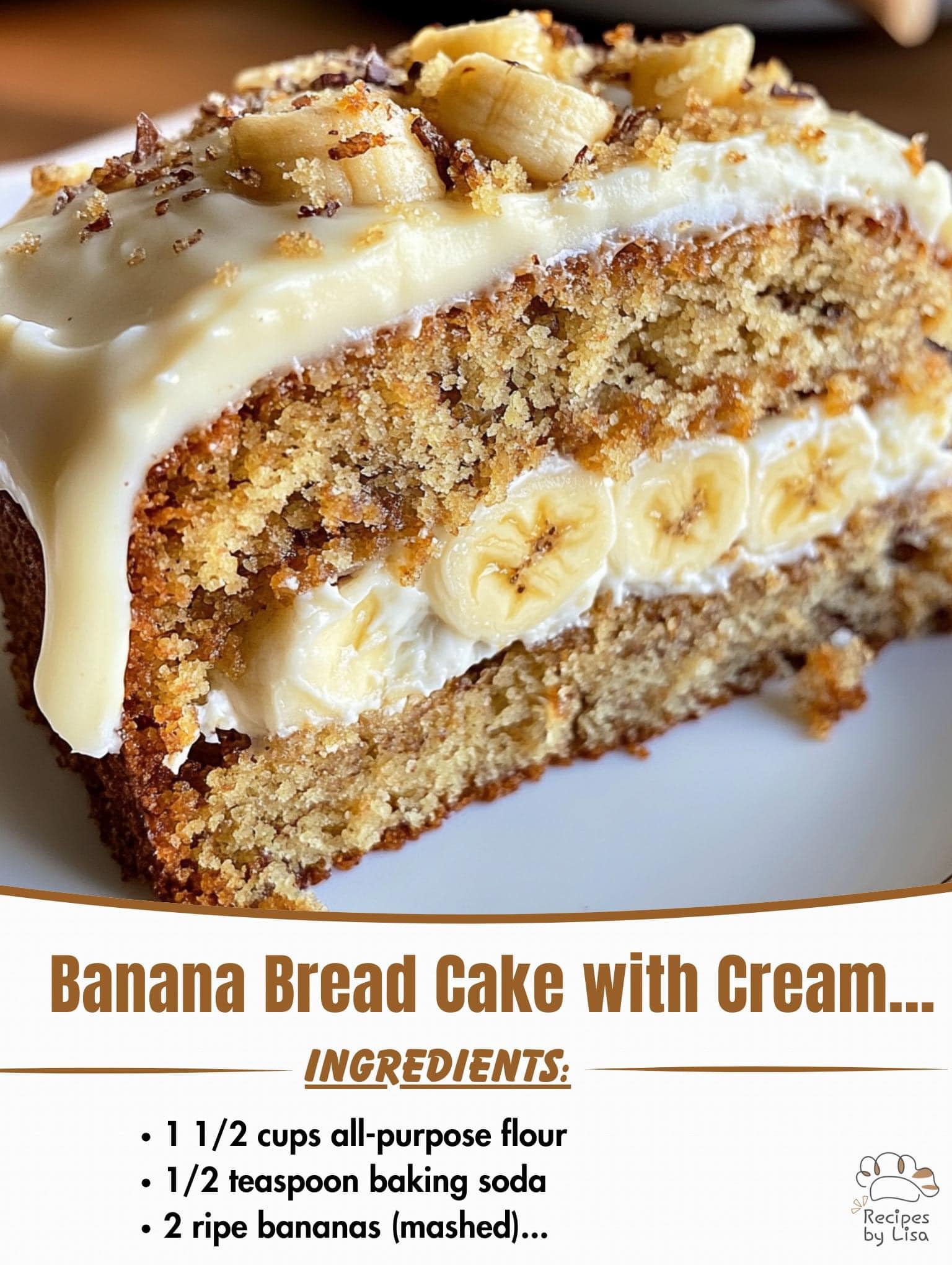  Banana Bread Cake with Cream Cheese Frosting 