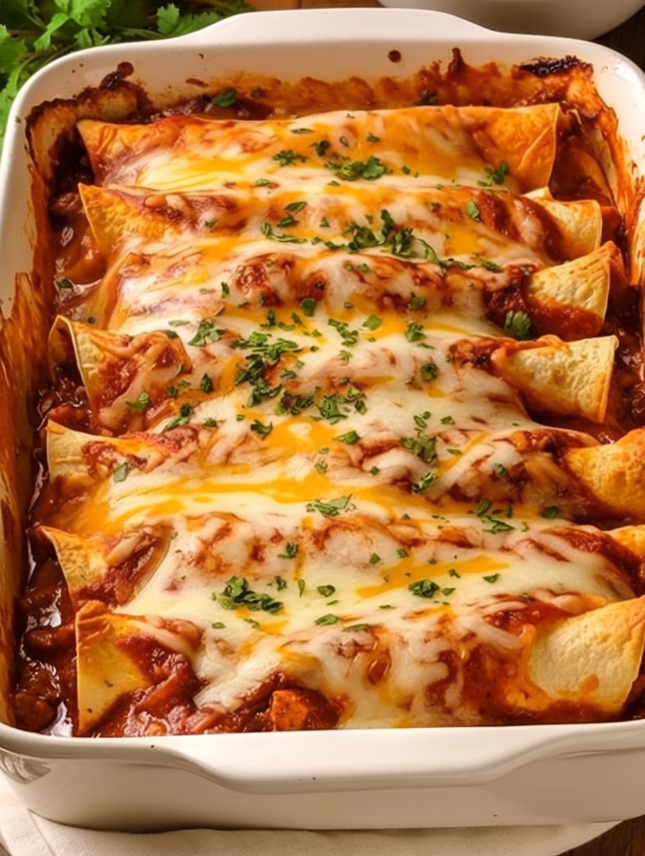 Cheesy Chicken Enchiladas with Creamy Sauce