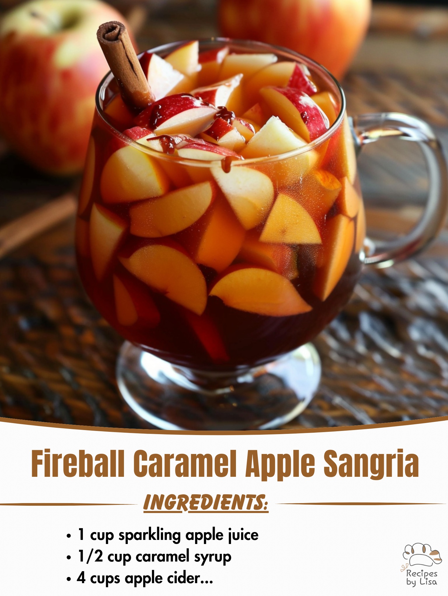 Fireball Caramel Apple Sangria (Non-Alcoholic Version) 