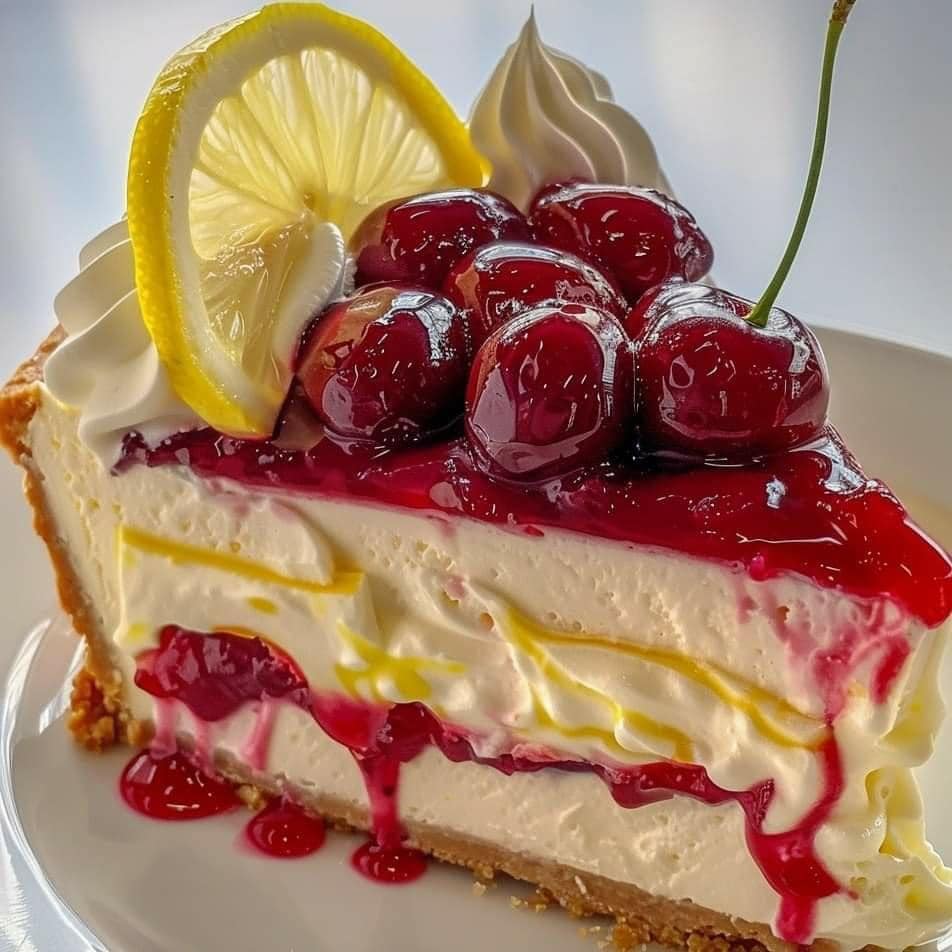 Refreshing Cherry Lemon Delight Cheesecake 