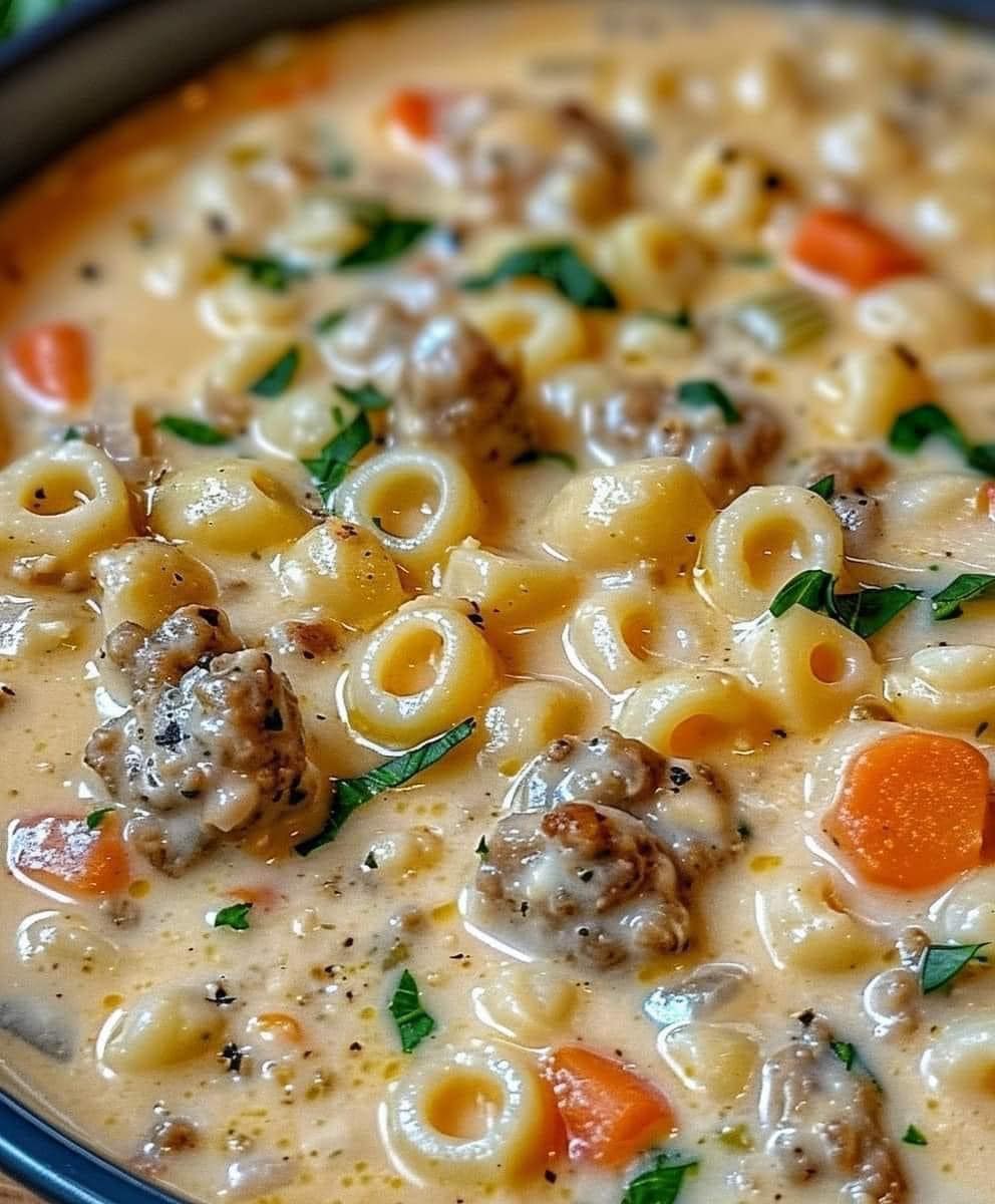 Creamy Parmesan Italian Sausage Ditalini Soup