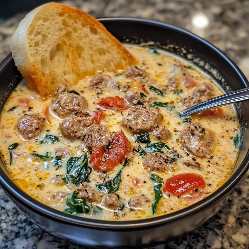 Creamy Parmesan Italian Sausage Soup 