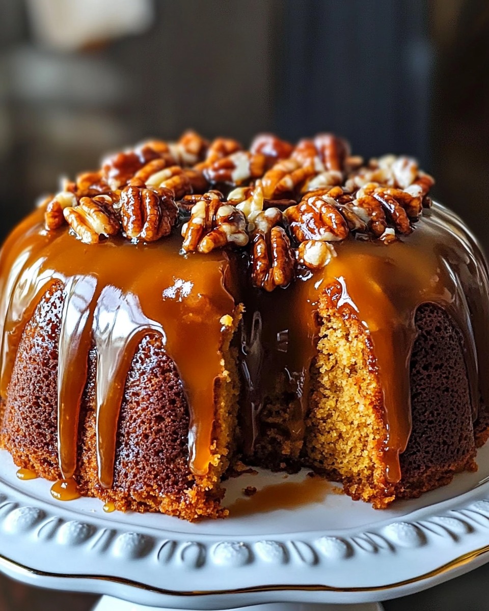 Praline Upside-Down Pumpkin Cake 