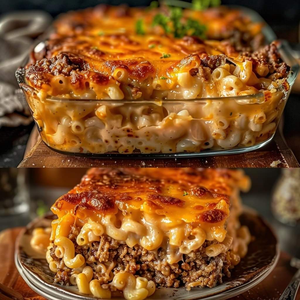 Mac and Cheese Meatloaf Casserole