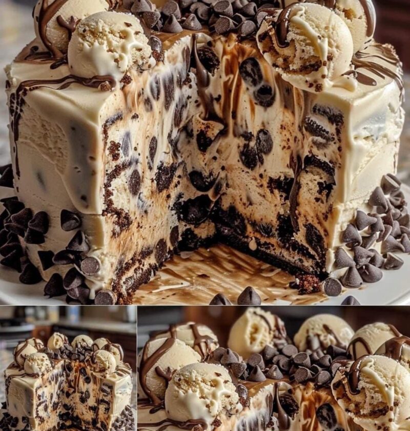 Chocolate Chip Cookie Dough Ice Cream Cake