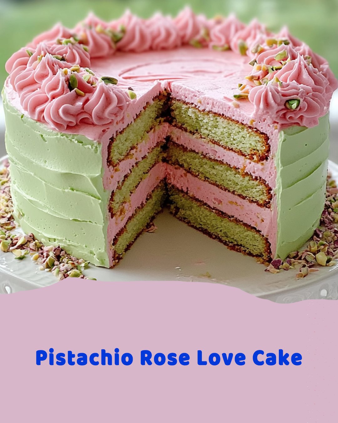 Pistachio Rose Love Cake