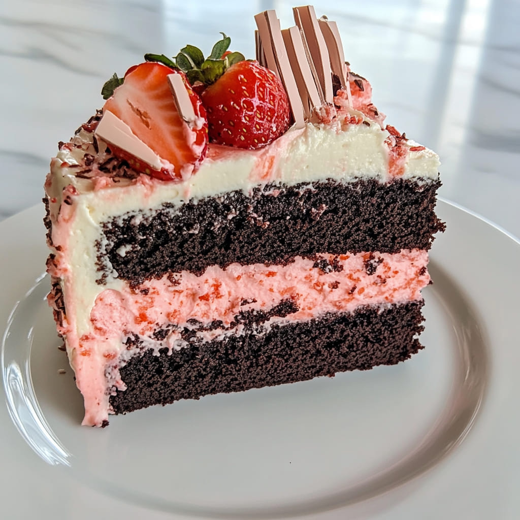  Chocolate Kahlua Cake with Strawberry Buttercream Frosting! 