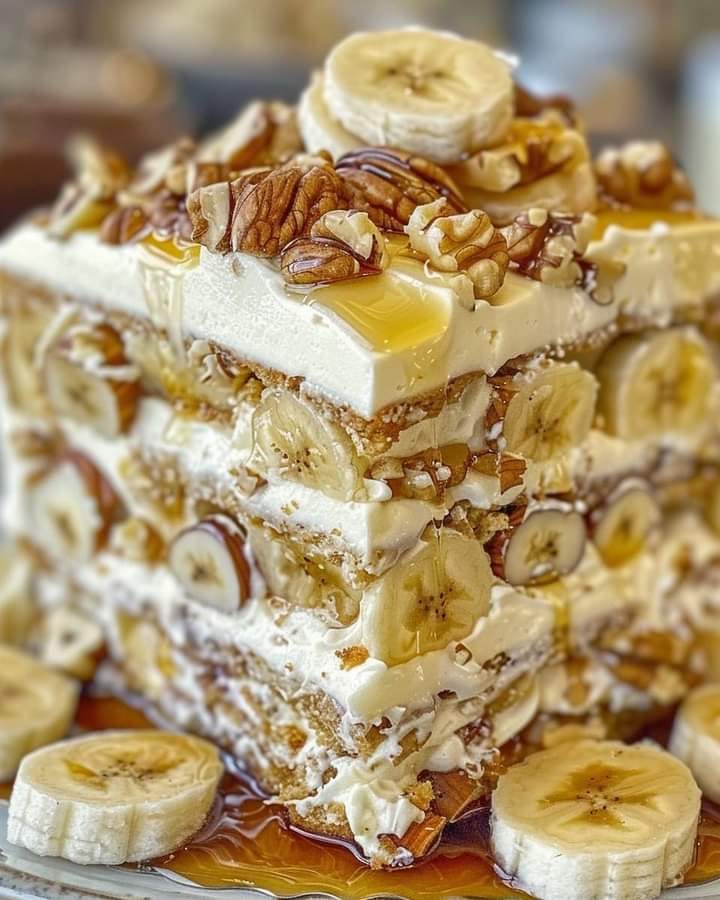 Heavenly Banana Walnut Cream Cake