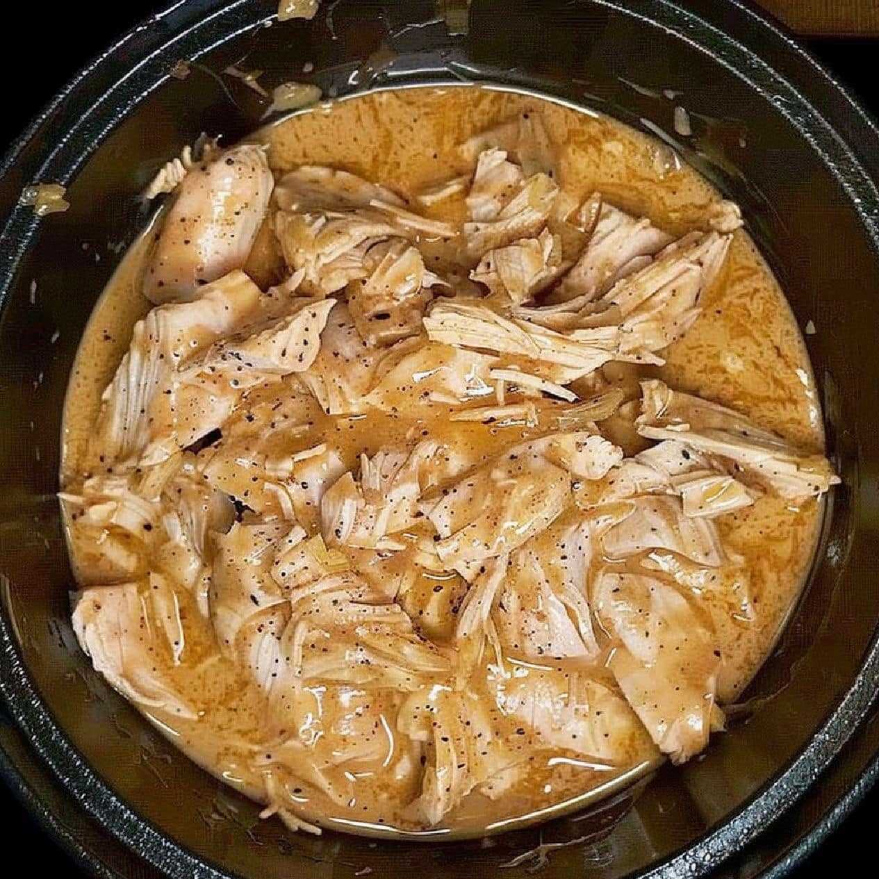 Whipped up Grandma’s Crockpot Chicken & Gravy today! 