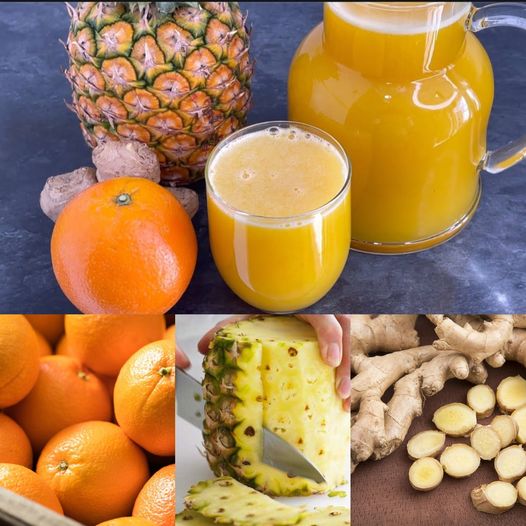 Healthy Pineapple, Orange, Ginger & Turmeric Juice: Anti-Inflammatory Drink