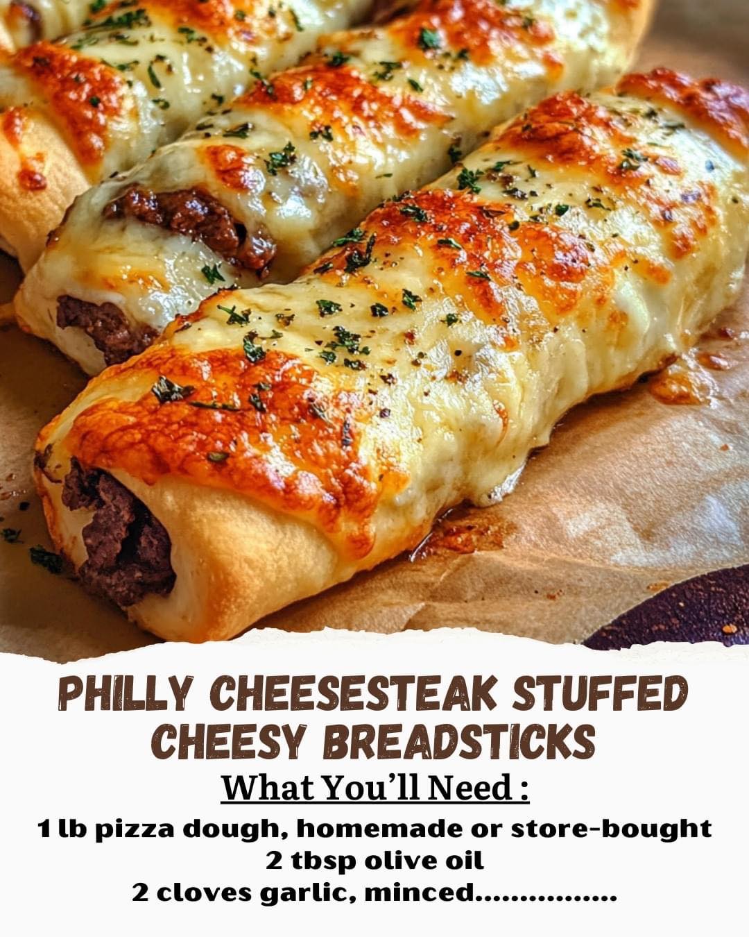 Philly Cheesesteak Stuffed Cheesy Breadsticks