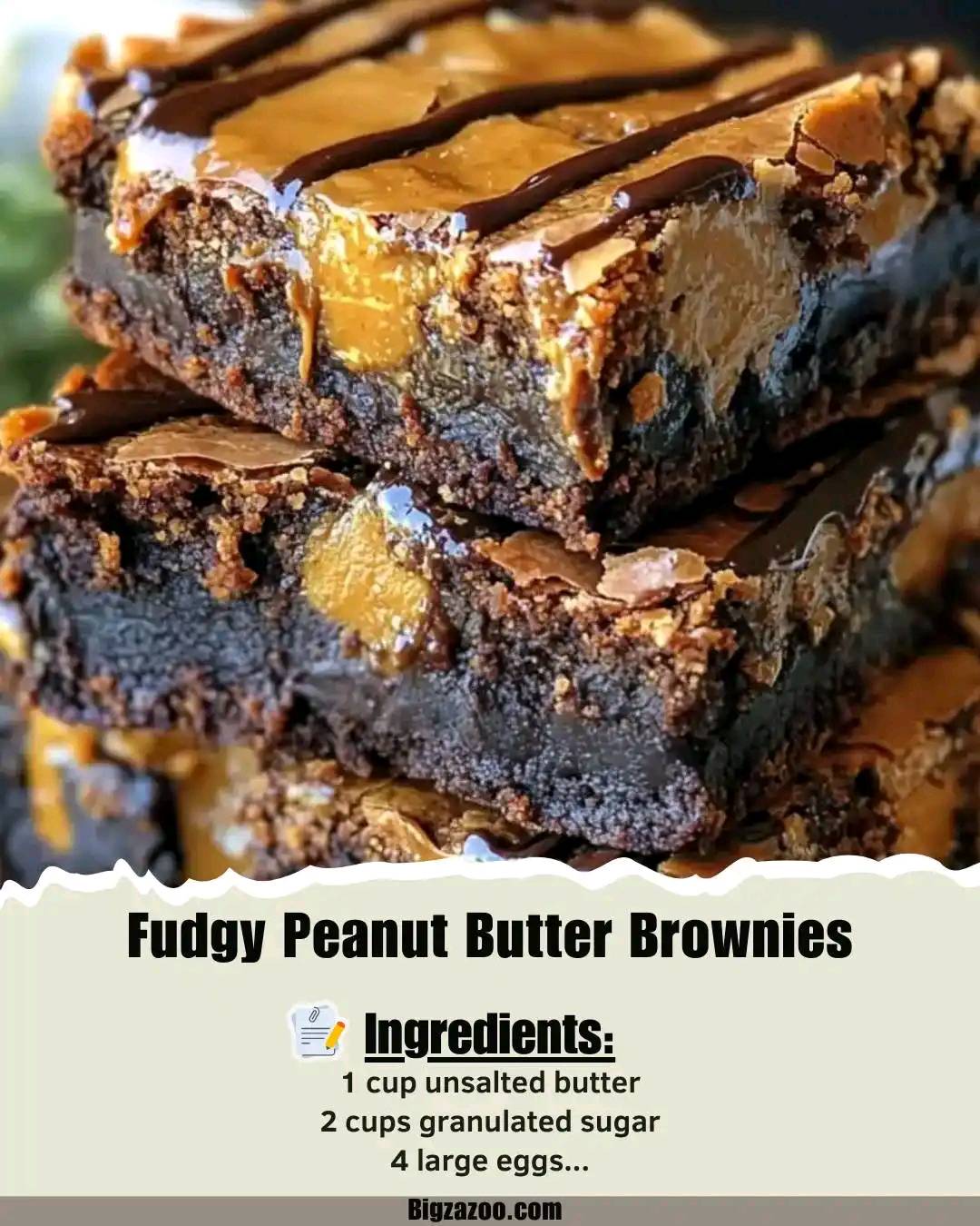 Fudgy Peanut Butter Brownies 