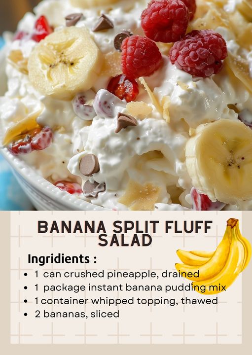 Banana Split Fluff Salad 