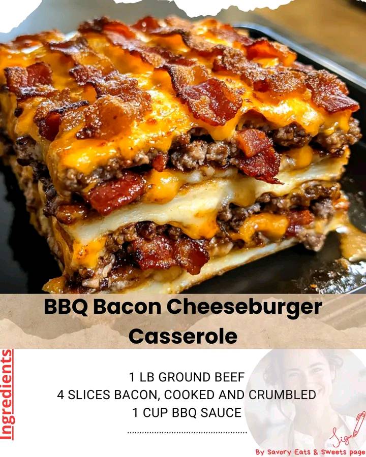 BBQ Bacon Cheeseburger Casserole 