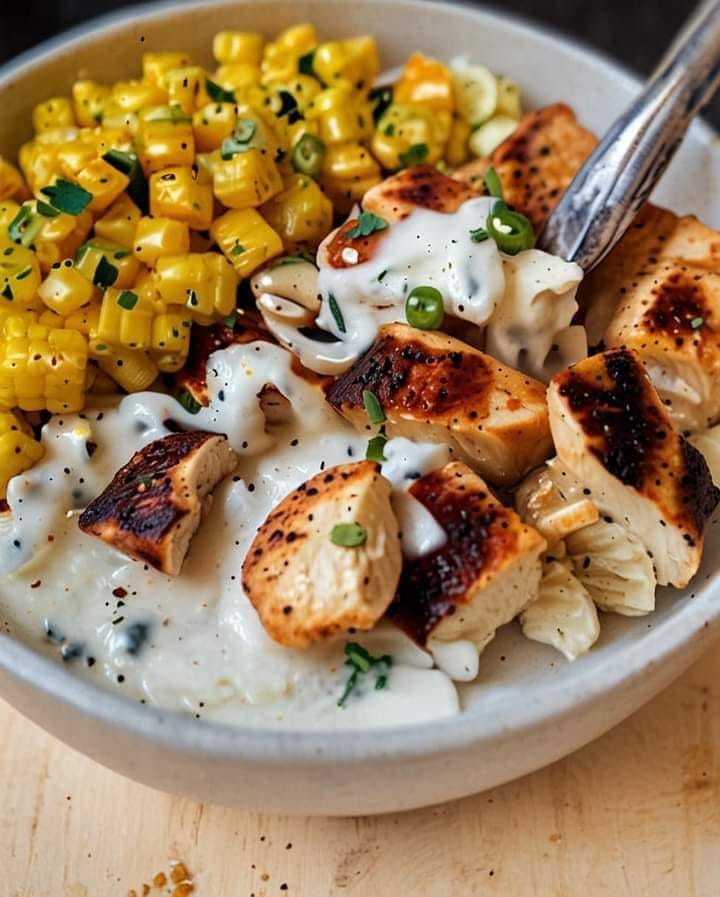 Street Corn Chicken Rice Bowl