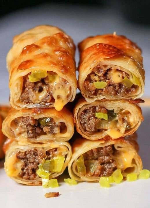 Air Fryer Cheeseburger Egg Rolls