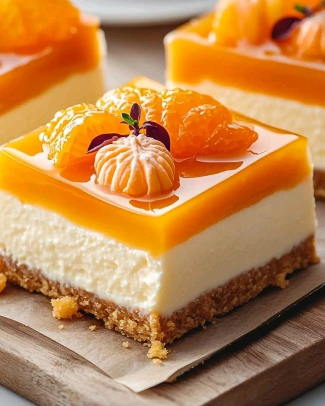 Gorgeous Orange Cheesecake Squares