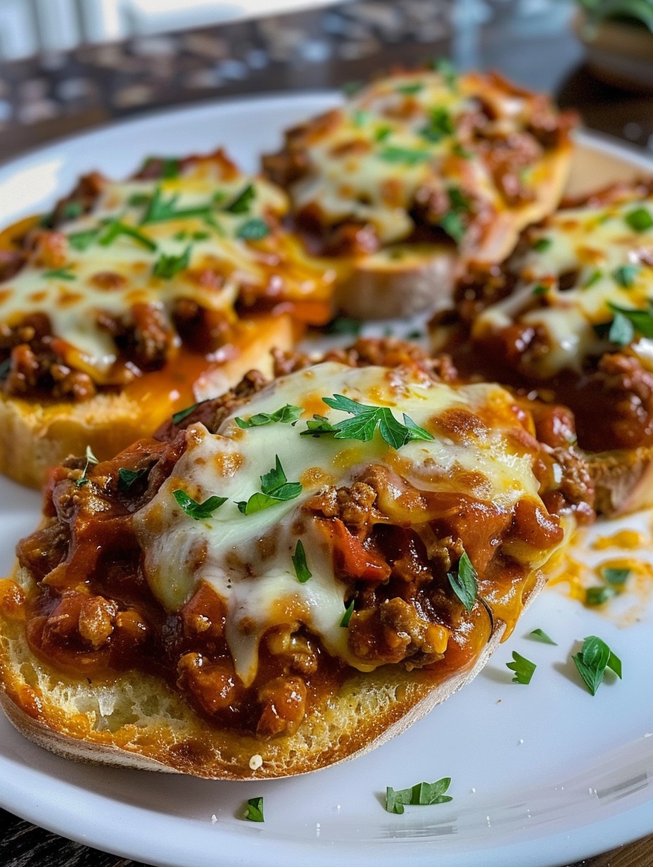 Open-Face Garlic Toast Sloppy Joes