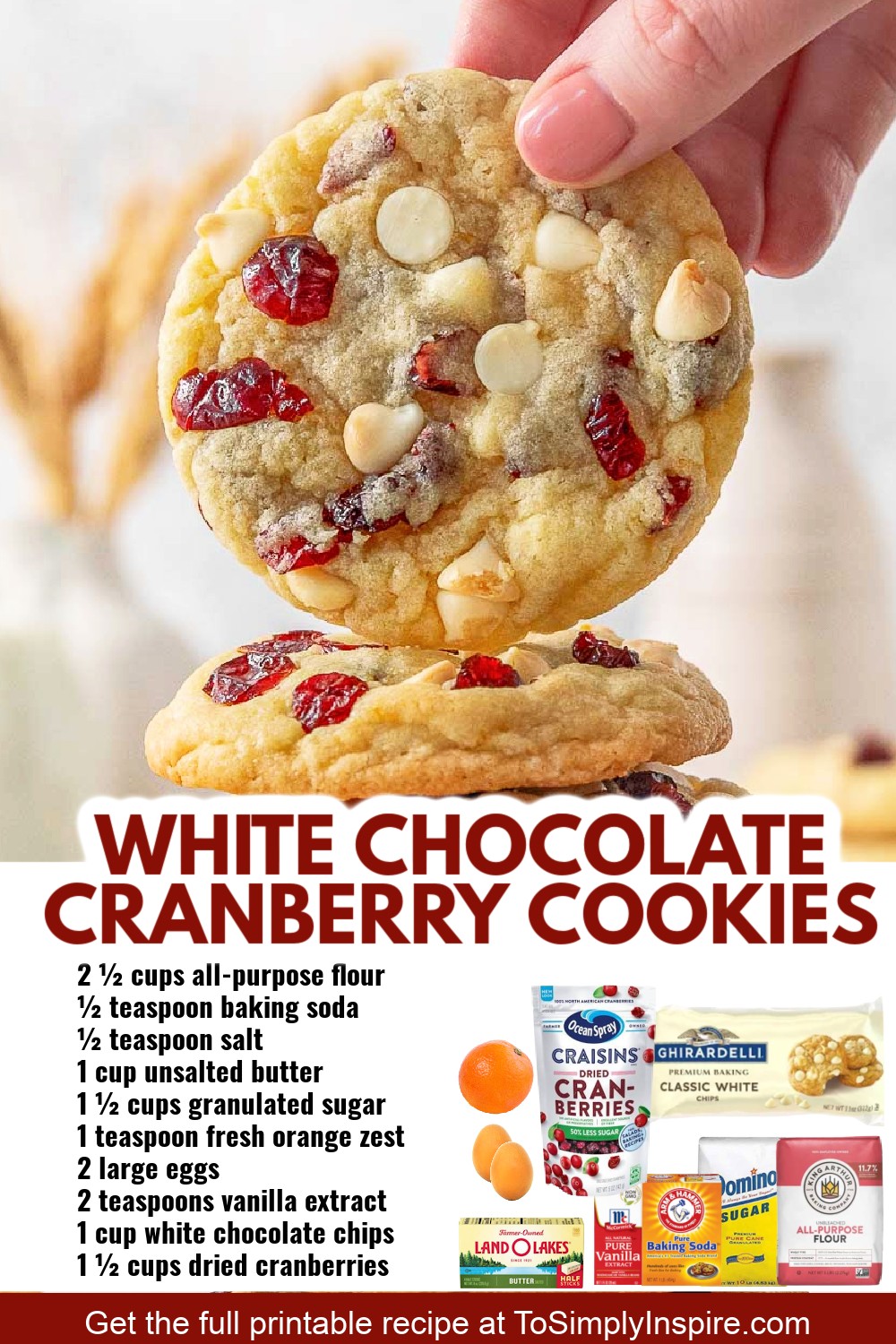 white chocolate cranberry cookies 