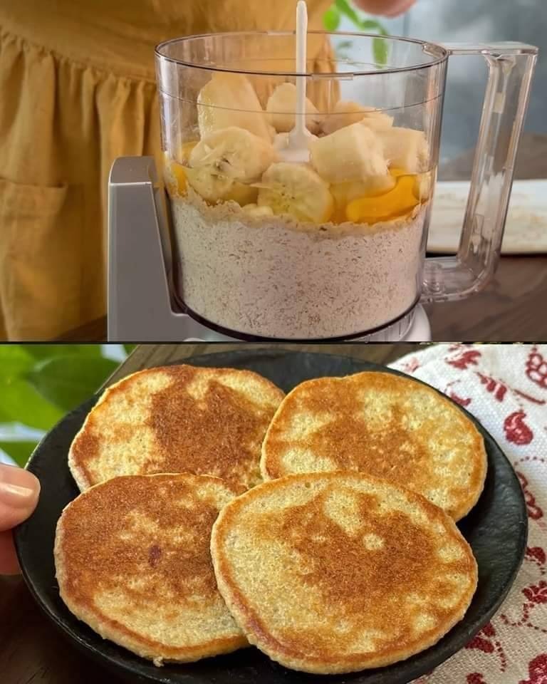 Pancakes made with bananas and oats.