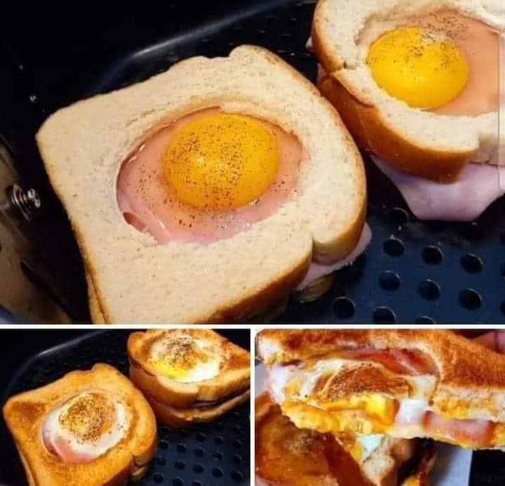 Air Fryer Egg Ham and Cheese Toast Recipe: