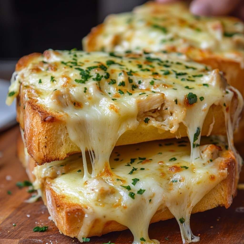 Cheesy Chicken Garlic Bread Sandwich