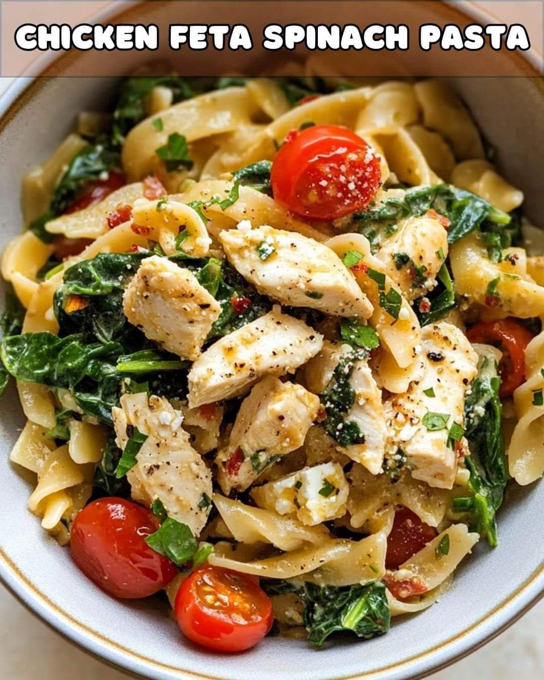 Chicken Feta Spinach Pasta