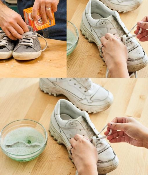 Take some baking soda or vinegar. I’ll show you how to make your shoes smell like new after one night. Plus, you won’t have to wash them often anymore.