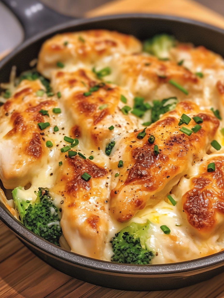 Chicken and Broccoli Baked Alfredo