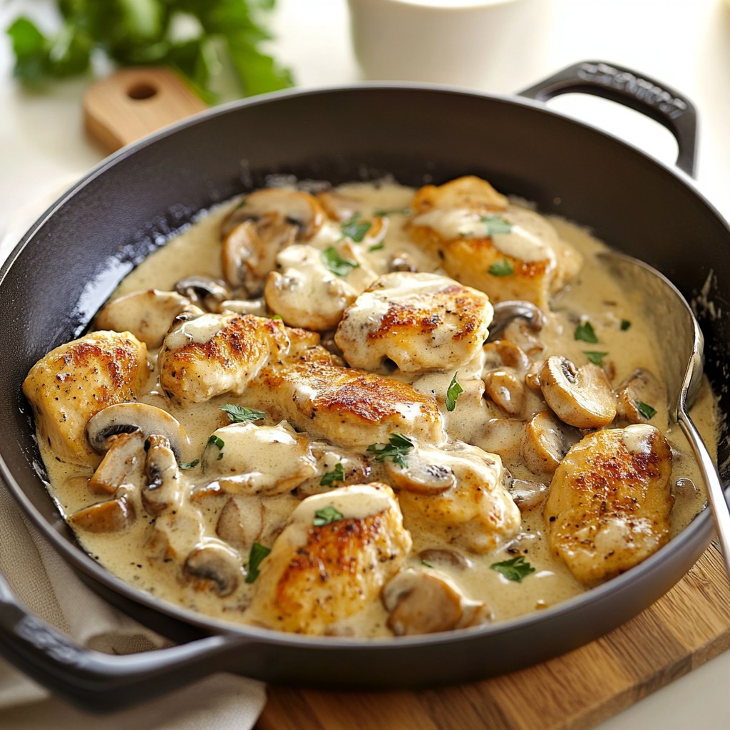  1. Creamy Chicken and Mushroom Skillet 