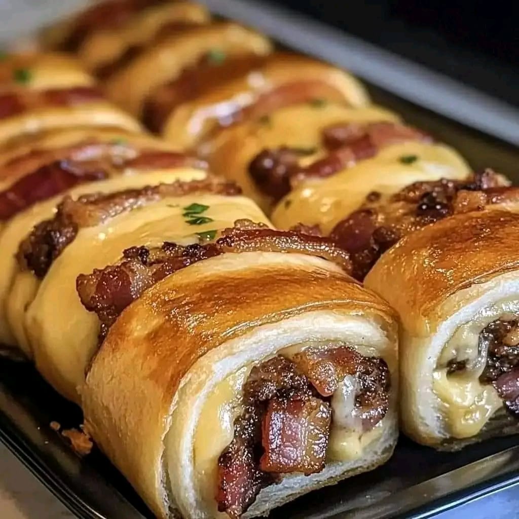 Garlic Butter Bacon Cheeseburger Rollups