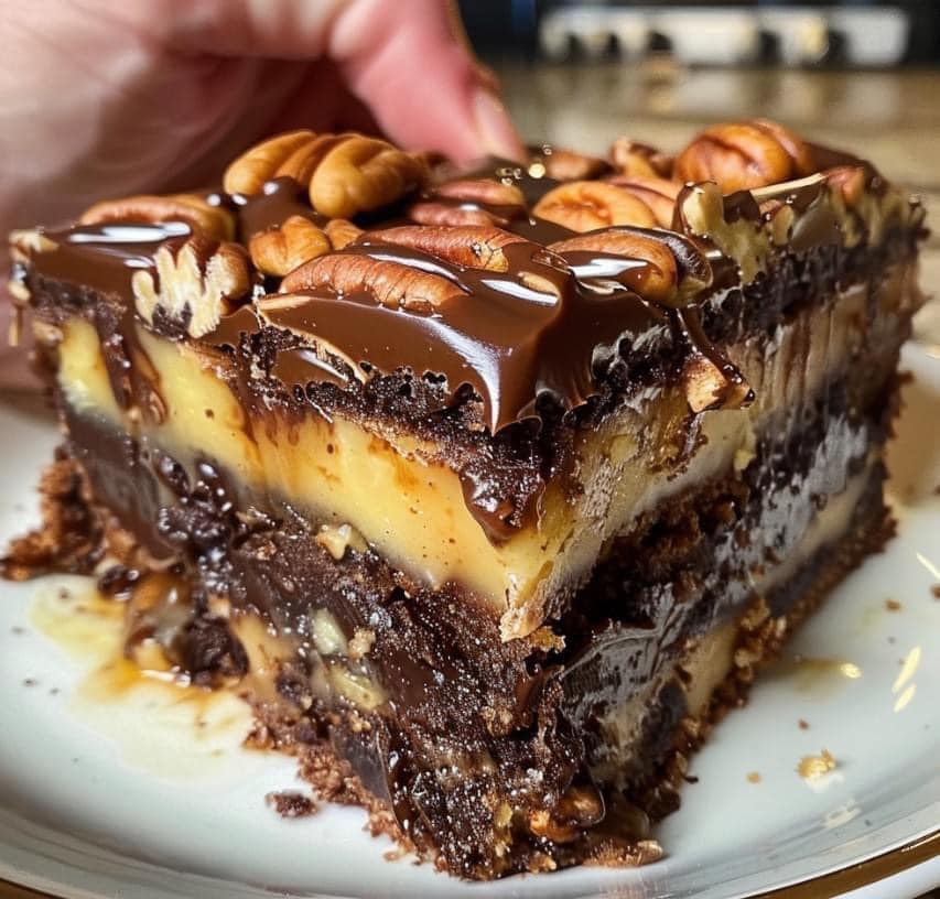 Chocolate Pecan Ooey Gooey Butter Cake