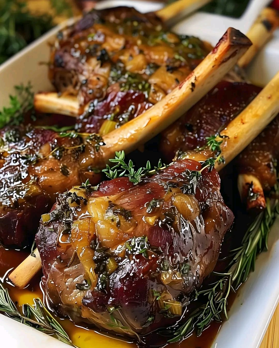 Christmas Braised Lamb Shanks with Herb Infusion