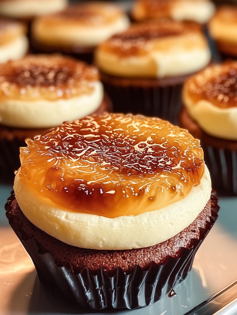 Vanilla Bean Crème Brûlée Cheesecake Cupcakes