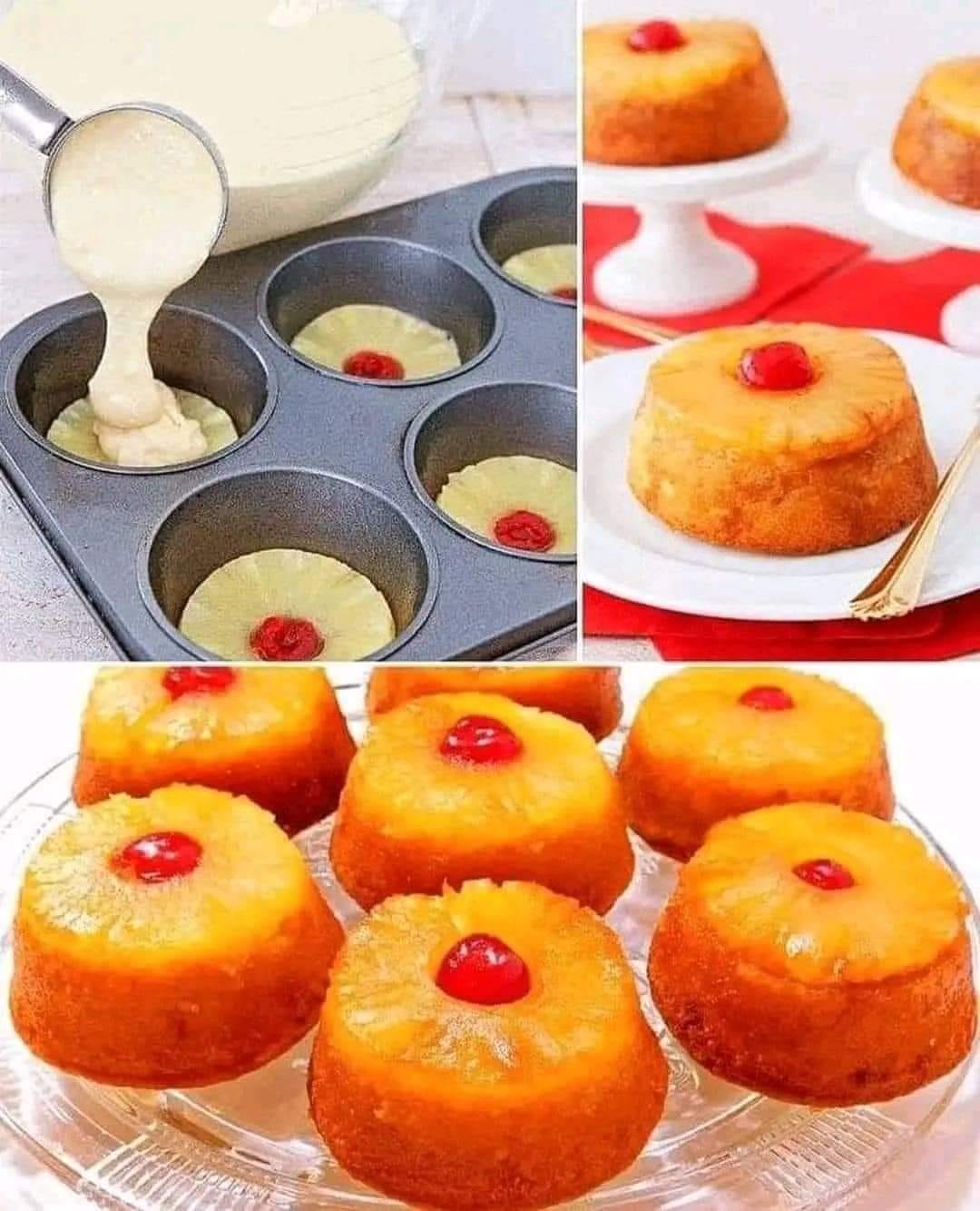 Mini Pineapple  Upside-Down Cakes: