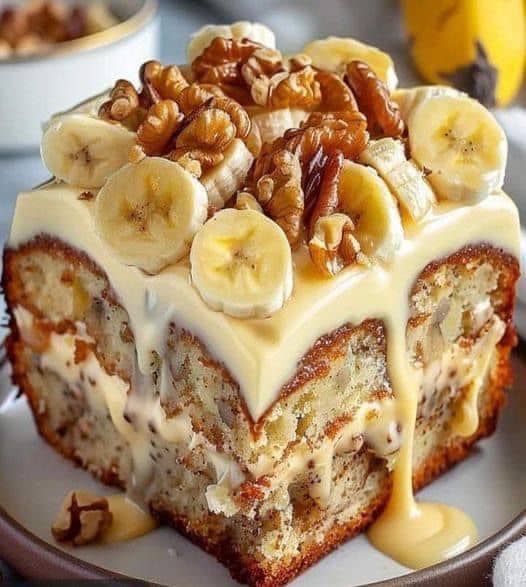 Luscious Banana Pecan Cake