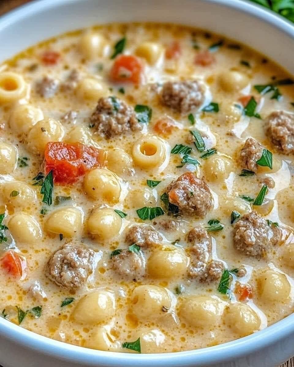 Italian Sausage Ditalini Soup with Creamy Parmesan