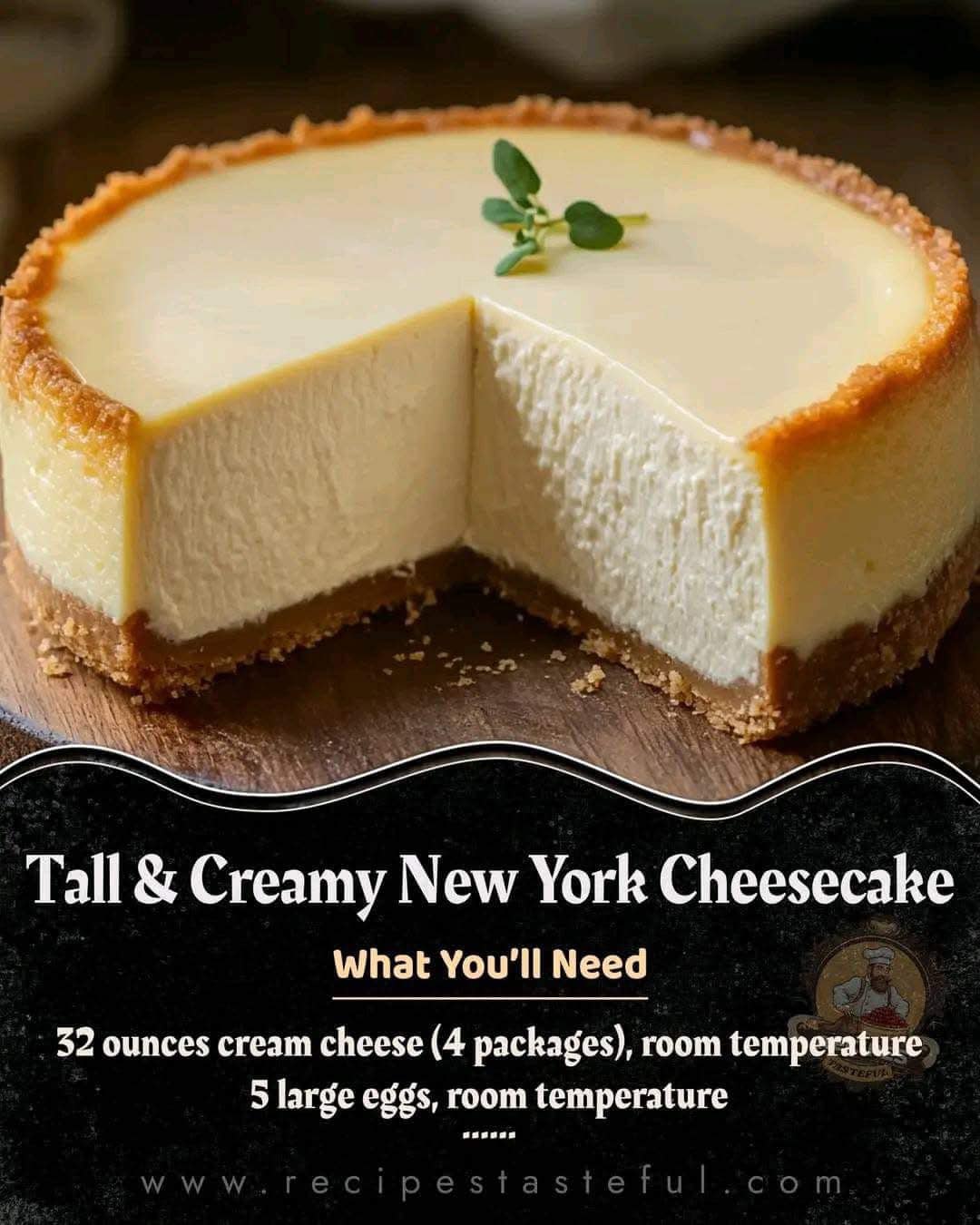 Tall and Creamy New York Cheesecake OMG, we overindulged because it was irresistible! 