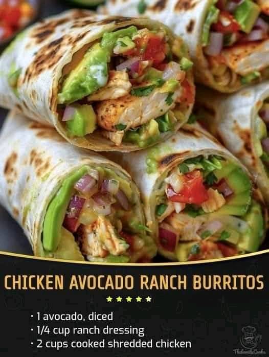  Burritos au poulet Avocado Ranch – frais, savoureux et satisfaisants ! 