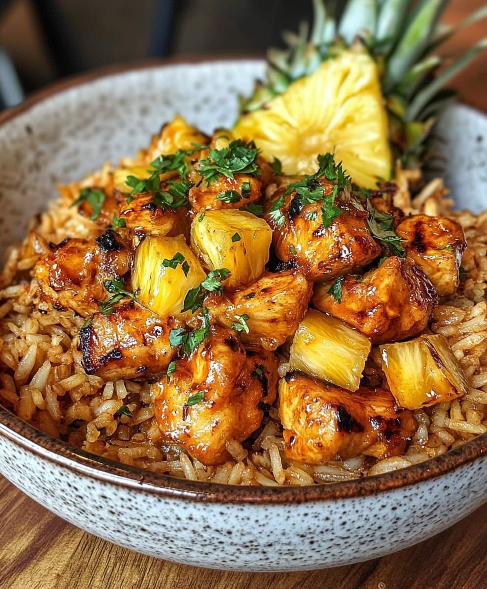 Pineapple Chicken and Rice A sweet and savory tropical dish.