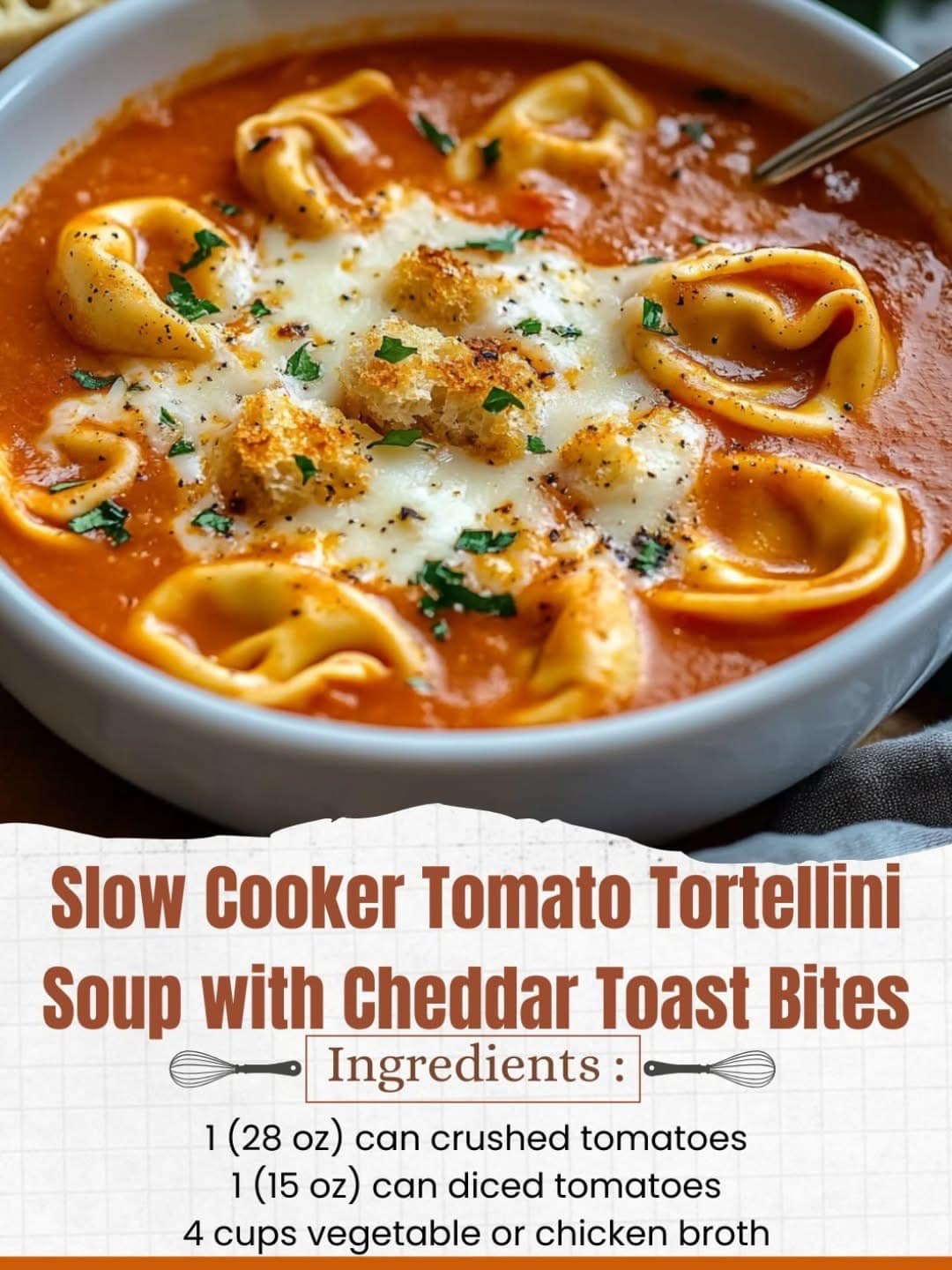 Slow Cooker Creamy Tortellini Soup