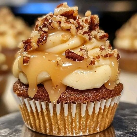 Butter Pecan Cupcake w/ Caramel Filling