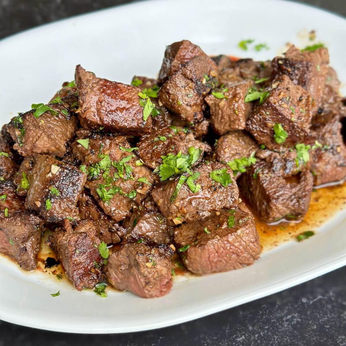 My daughter made this Steak Bites with Garlic Butter 